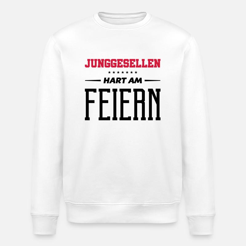 junggesellen hart am feiern - Stanley/Stella Unisex Bio-Sweatshirt ROLLER - Weiß