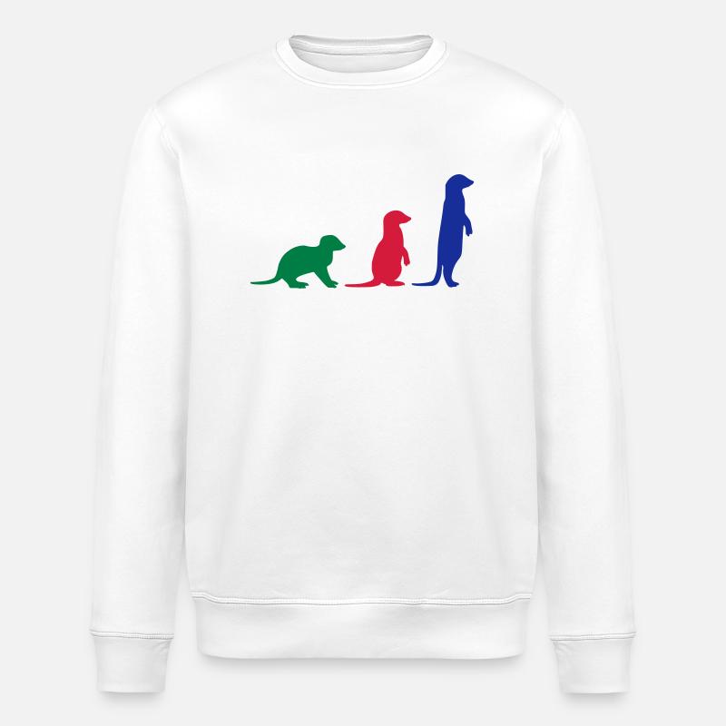 Erdmännchen drei vektor - Stanley/Stella Unisex Bio-Sweatshirt ROLLER - Weiß