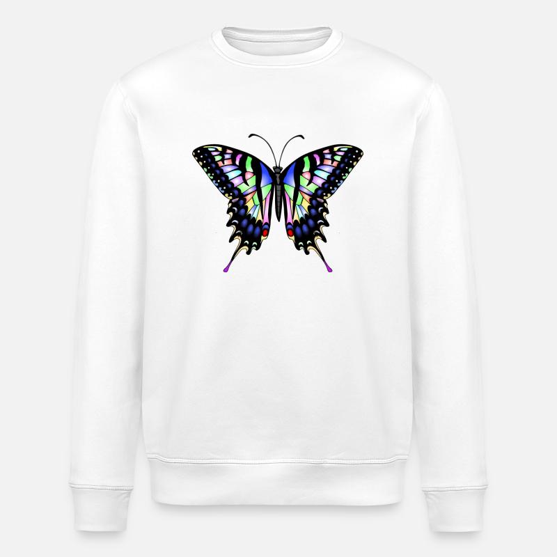 Schwalbenschwanz Schmetterling - Stanley/Stella Unisex Bio-Sweatshirt ROLLER - Weiß