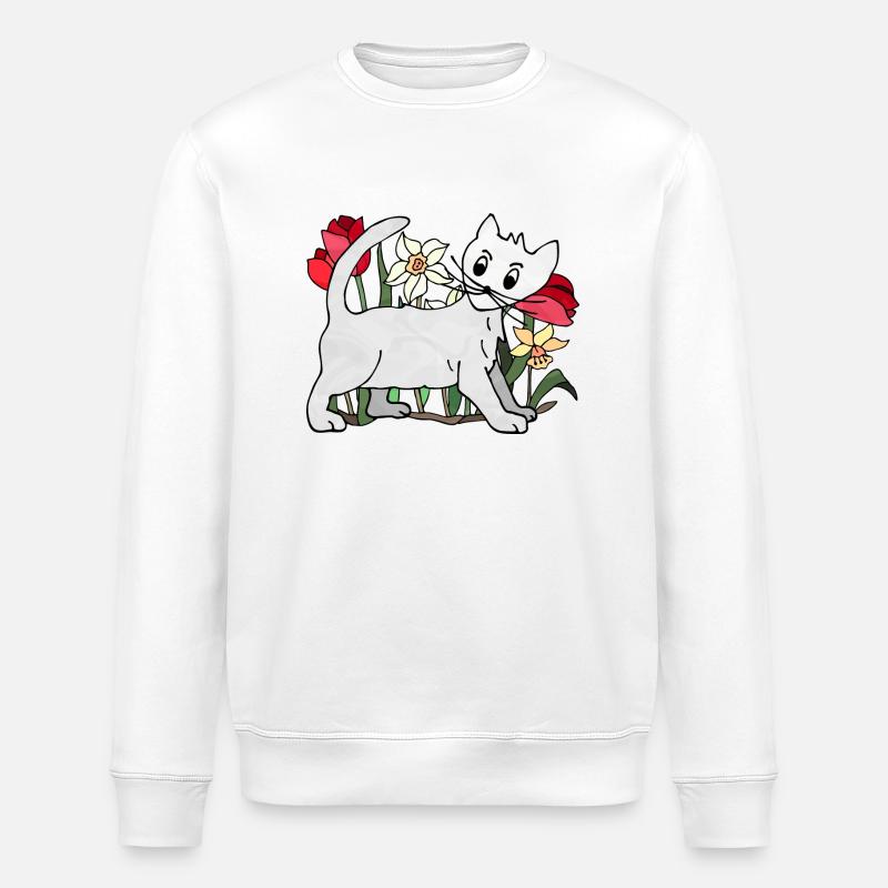 Chat - Sweat bio ROLLER Stanley/Stella Unisexe - blanc