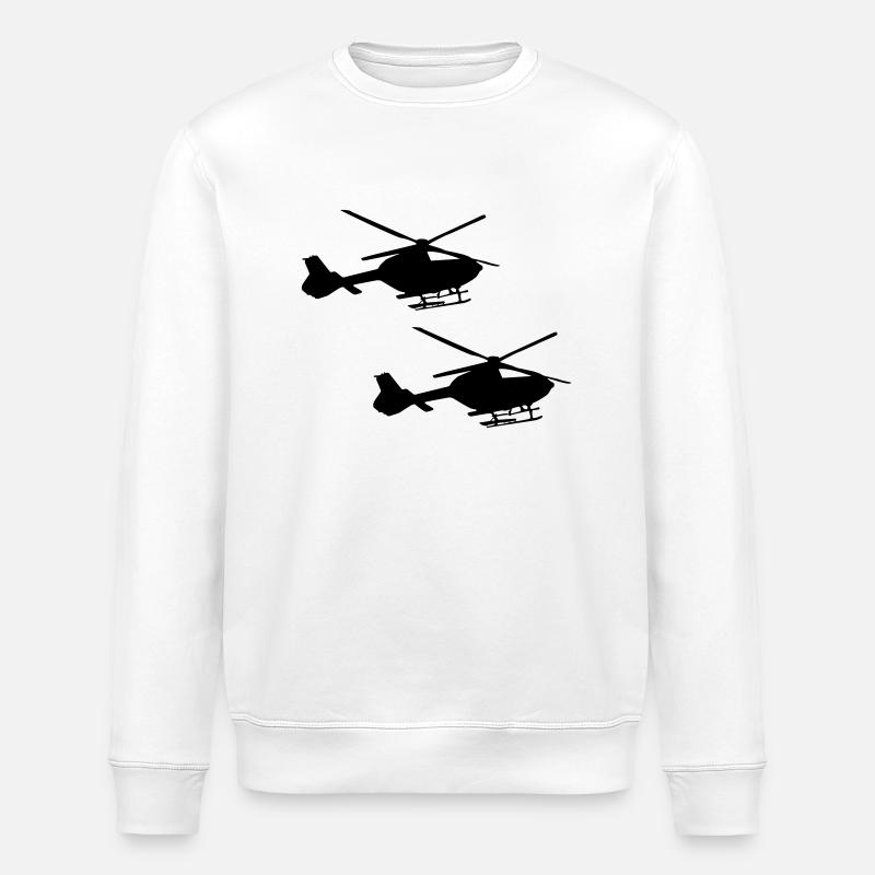 Helicopter 2 - Stanley/Stella ROLLER Unisex Organic Sweatshirt - white