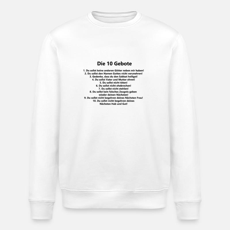 10 Commandments - Stanley/Stella ROLLER Unisex Organic Sweatshirt - white