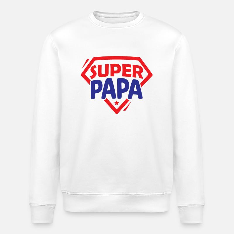 Super Papa - Stanley/Stella Unisex Bio-Sweatshirt ROLLER - Weiß