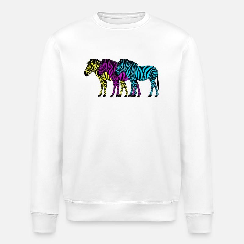Zebras - Stanley/Stella ROLLER Unisex Organic Sweatshirt - white