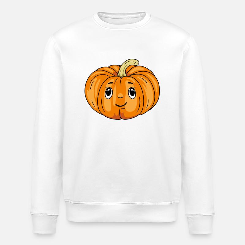 Schüchterne Kürbis-Emotion - Stanley/Stella Unisex Bio-Sweatshirt ROLLER - Weiß