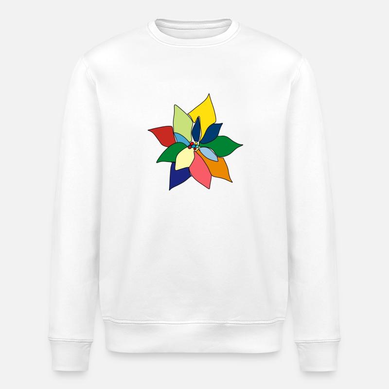 Bunter Blumenstrauß - Stanley/Stella Unisex Bio-Sweatshirt ROLLER - Weiß