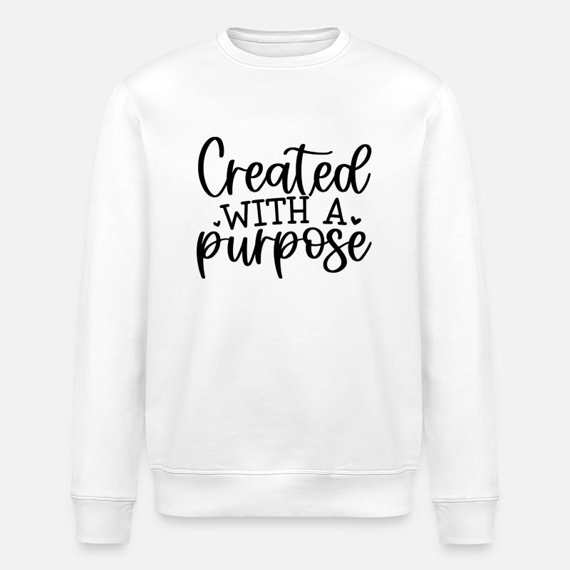 created with a purpose - Stanley/Stella ROLLER Unisex Organic Sweatshirt - white