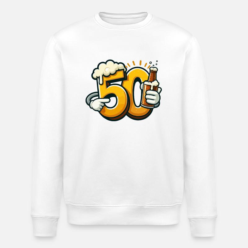 50 ans de bière - Sweat bio ROLLER Stanley/Stella Unisexe - blanc