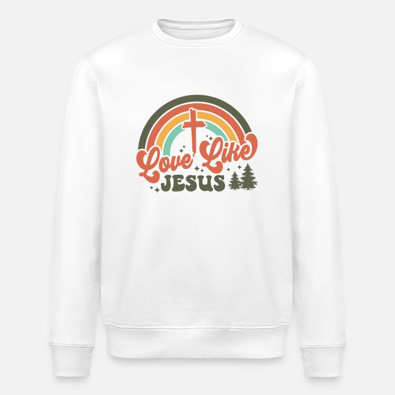 Aimez comme Jésus - Sweat bio ROLLER Stanley/Stella Unisexe - blanc