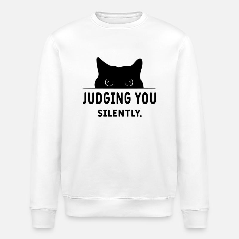 judging you silently - Stanley/Stella ROLLER Unisex Organic Sweatshirt - white