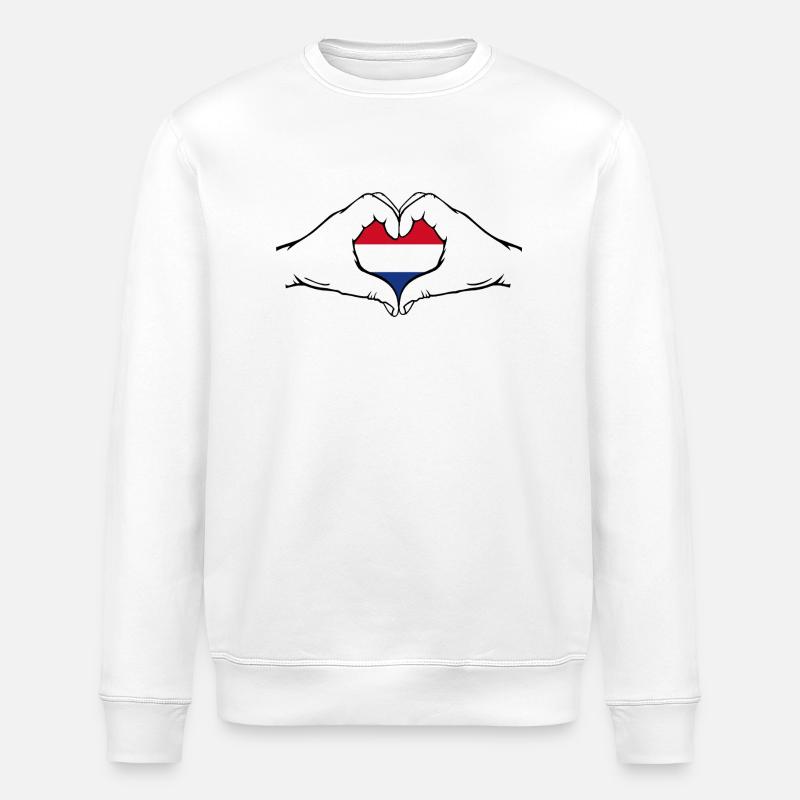 Drapeau de la Hollande Coeur - Sweat bio ROLLER Stanley/Stella Unisexe - blanc