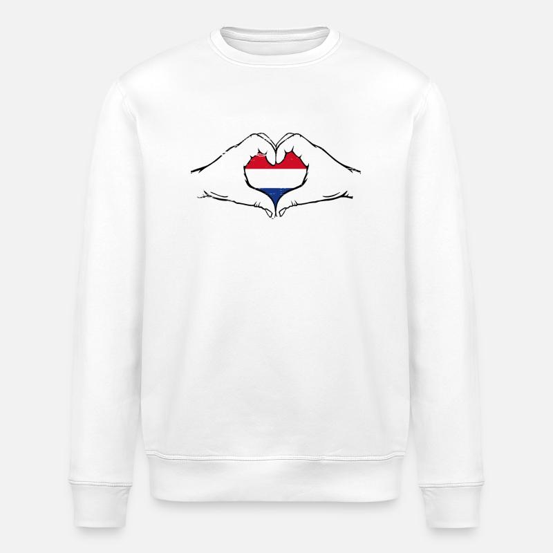 Drapeau hollandais coeur utilisé - Sweat bio ROLLER Stanley/Stella Unisexe - blanc