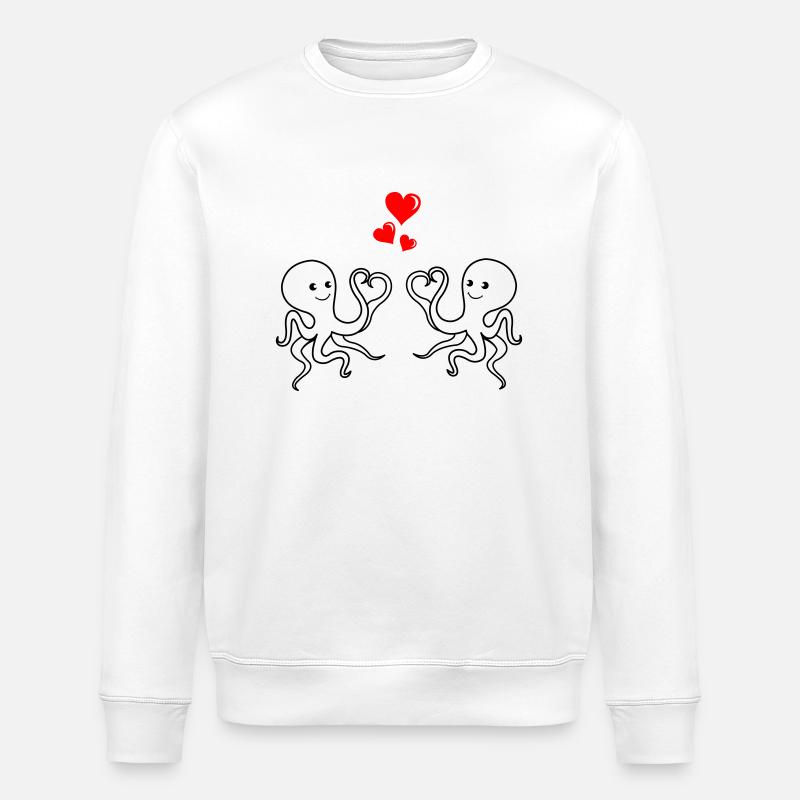 Octopus Love - Stanley/Stella ROLLER Unisex Organic Sweatshirt - white