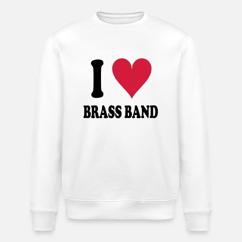 I love Brass Band - Stanley/Stella ROLLER Unisex Organic Sweatshirt - white