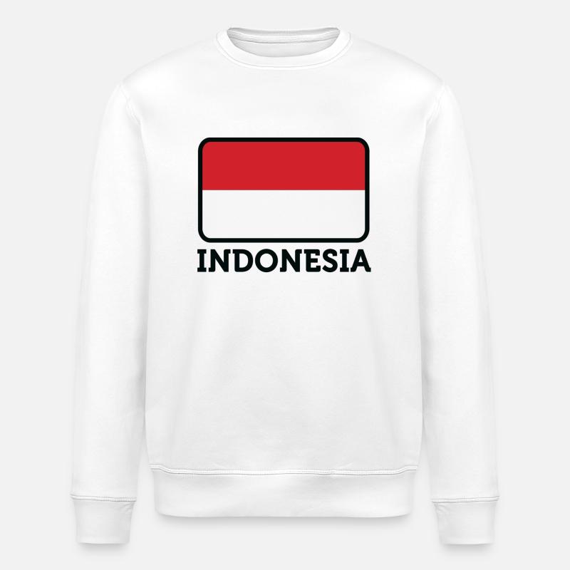 Drapeau national de l Indonésie - Sweat bio ROLLER Stanley/Stella Unisexe - blanc