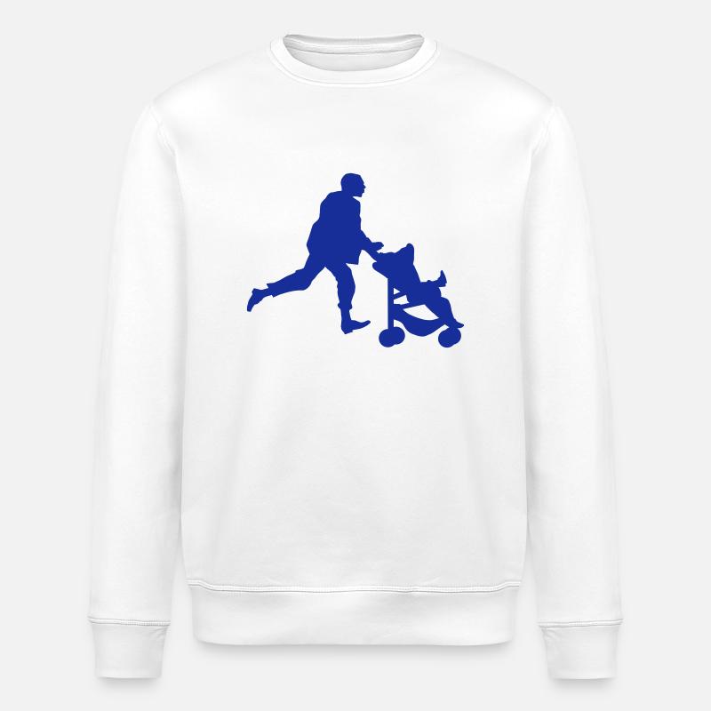 dad daddy - Stanley/Stella Unisex Bio-Sweatshirt ROLLER - Weiß