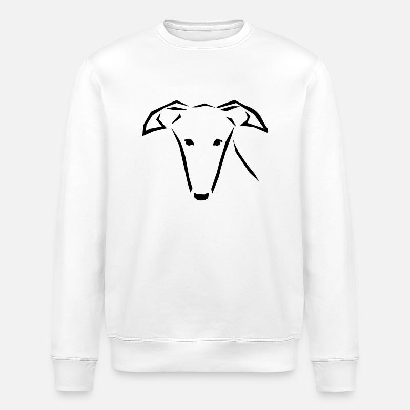 Greyhound head - Stanley/Stella ROLLER Unisex Organic Sweatshirt - white