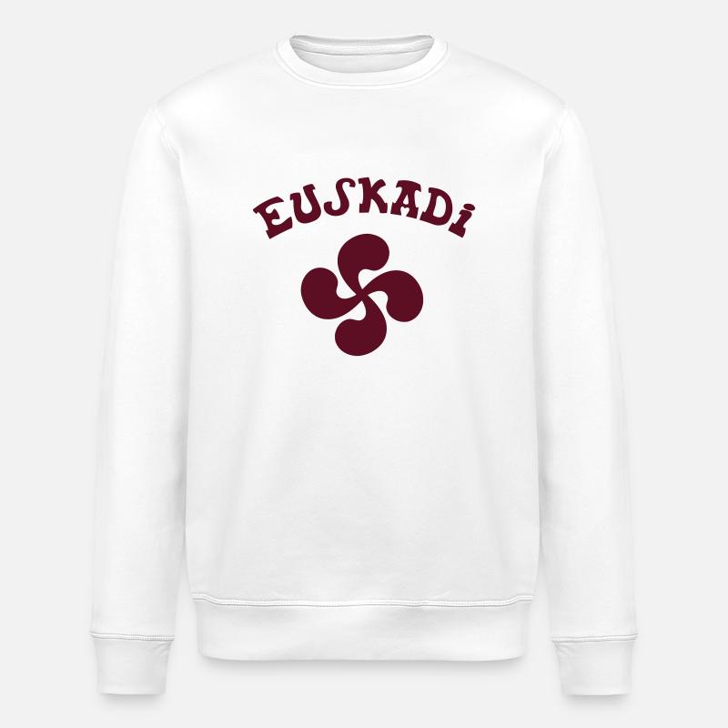 Croix Basque Rouge vectoriel - Sweat bio ROLLER Stanley/Stella Unisexe - blanc