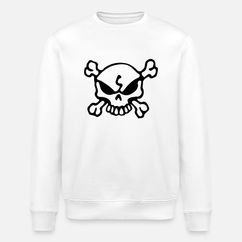 Bad Skull - Stanley/Stella Unisex Bio-Sweatshirt ROLLER - Weiß