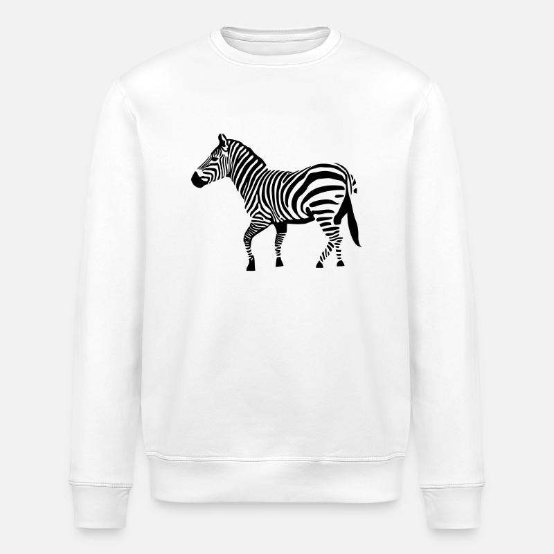 zebra Zeichnung Zebra-Vektor-Savanne - Stanley/Stella Unisex Bio-Sweatshirt ROLLER - Weiß