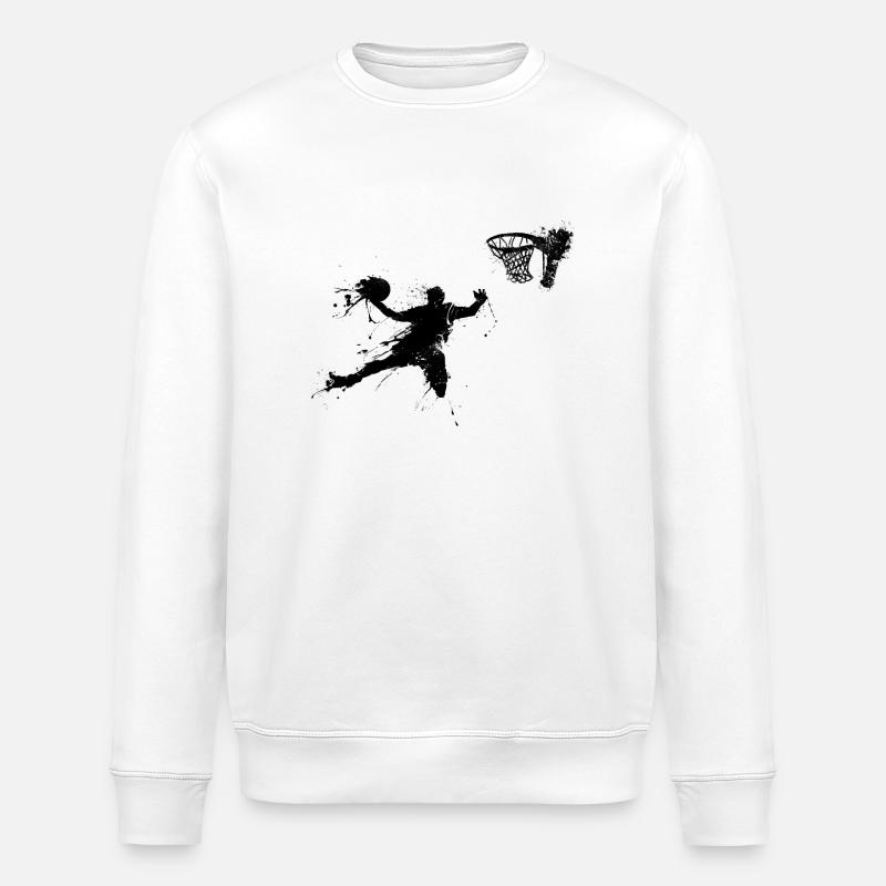 baketballer dunking II - Stanley/Stella Unisex Bio-Sweatshirt ROLLER - Weiß