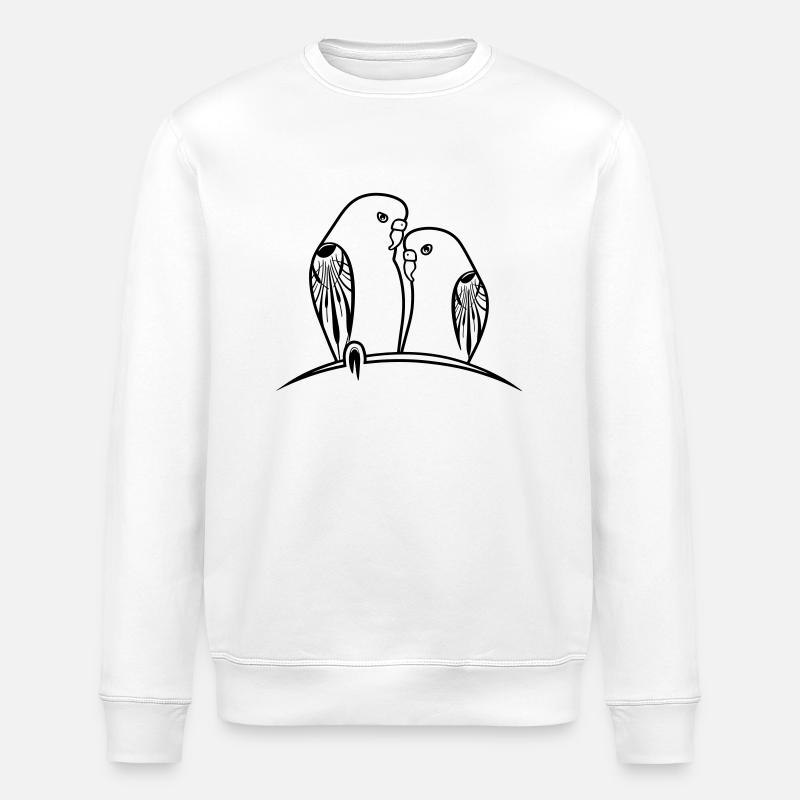 budgies birds - Stanley/Stella ROLLER Unisex Organic Sweatshirt - white