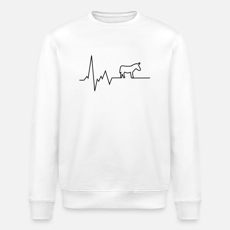 herzschlag esel - Stanley/Stella Unisex Bio-Sweatshirt ROLLER - Weiß