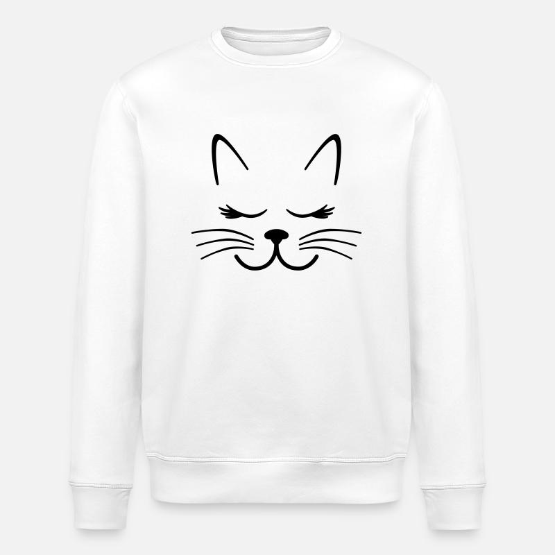 Katze - Stanley/Stella Unisex Bio-Sweatshirt ROLLER - Weiß