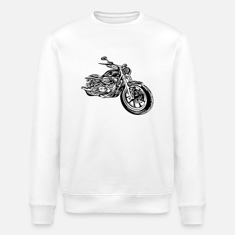 Rythme cardiaque de moto - Sweat bio ROLLER Stanley/Stella Unisexe - blanc