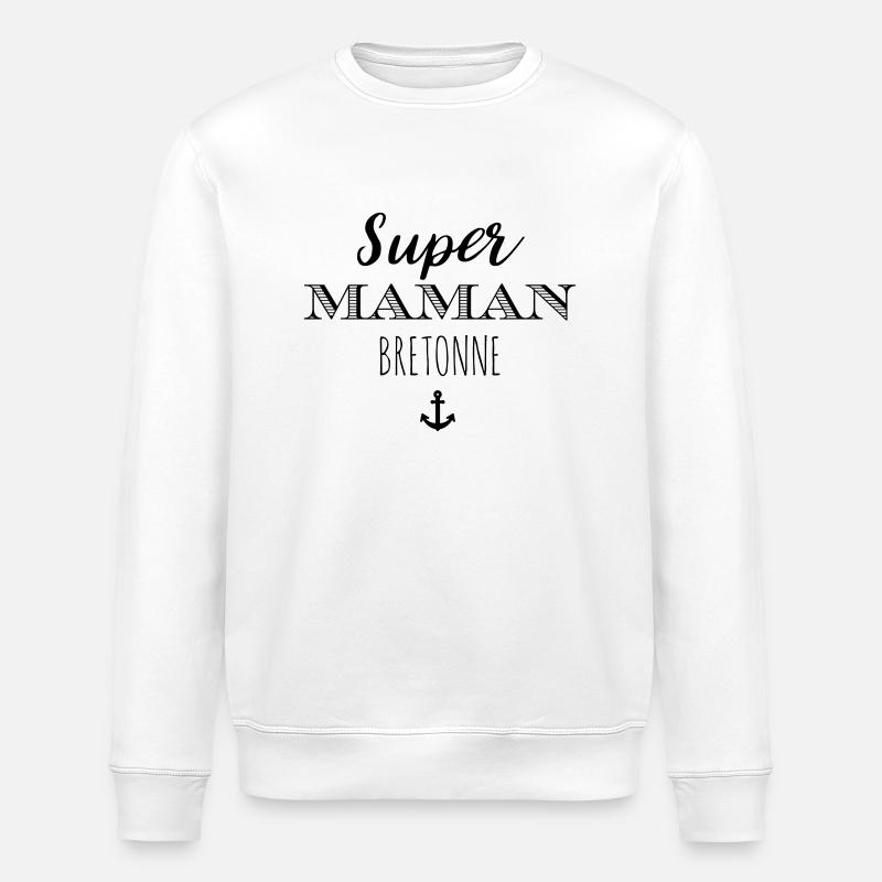 Super Maman Bretonne - Sweat bio ROLLER Stanley/Stella Unisexe - blanc