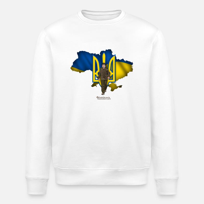 L’Ukraine contourne le trident Zelensky - Sweat bio ROLLER Stanley/Stella Unisexe - blanc