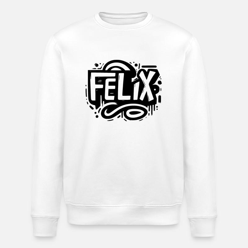 Felix Surname First Name Graffiti - Stanley/Stella ROLLER Unisex Organic Sweatshirt - white