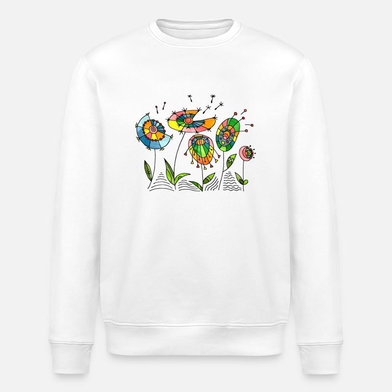 Blumen - Stanley/Stella Unisex Bio-Sweatshirt ROLLER - Weiß