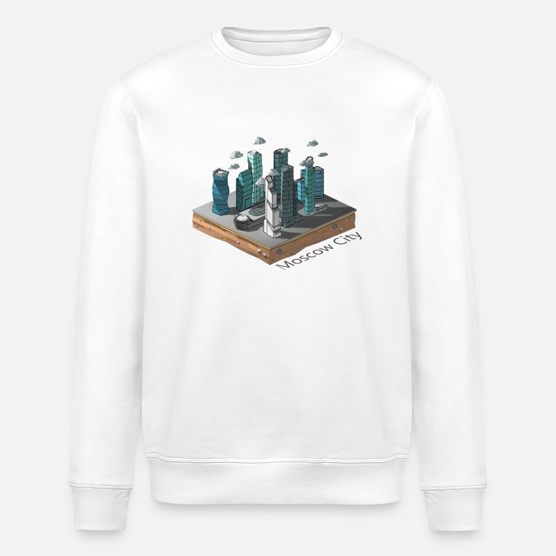 Geometric low poly - Stanley/Stella ROLLER Unisex Organic Sweatshirt - white