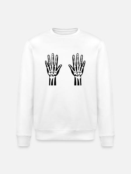 Skeleton Hands 01 - Stanley/Stella ROLLER Unisex Organic Sweatshirt - white