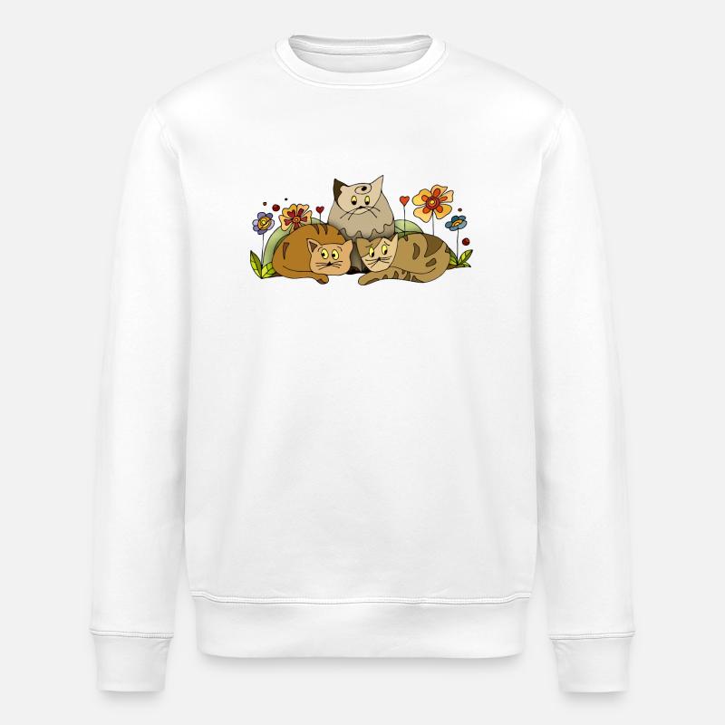 Katzen - Stanley/Stella Unisex Bio-Sweatshirt ROLLER - Weiß