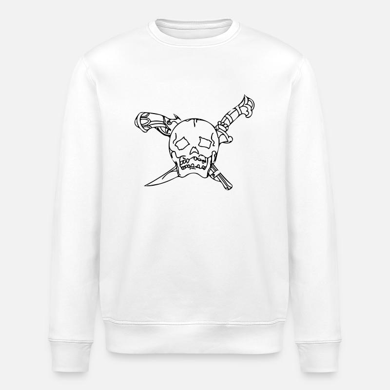 crâne - Sweat bio ROLLER Stanley/Stella Unisexe - blanc