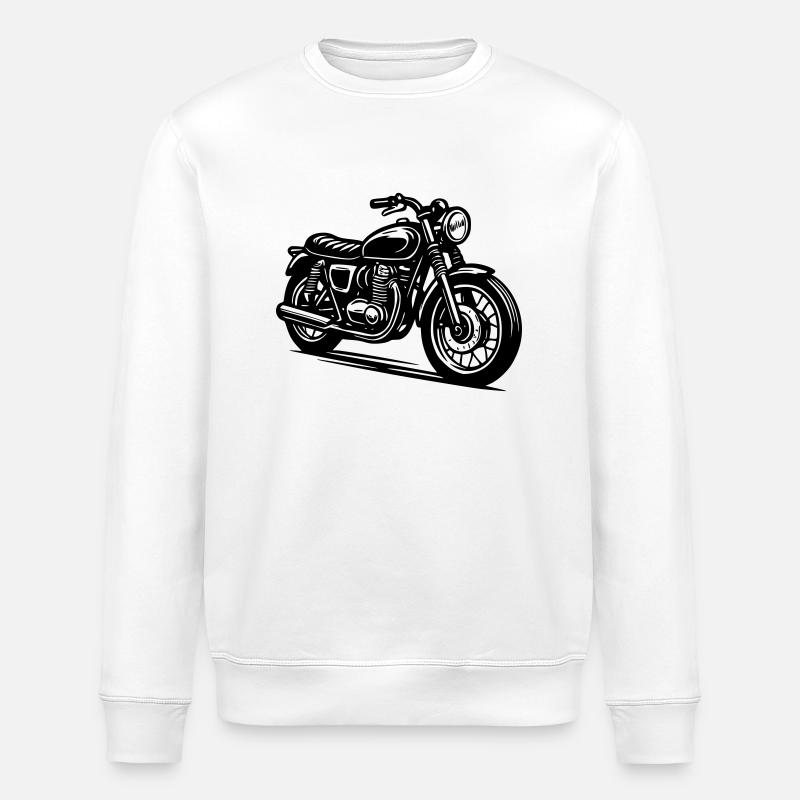 Moto Ancienne - Sweat bio ROLLER Stanley/Stella Unisexe - blanc