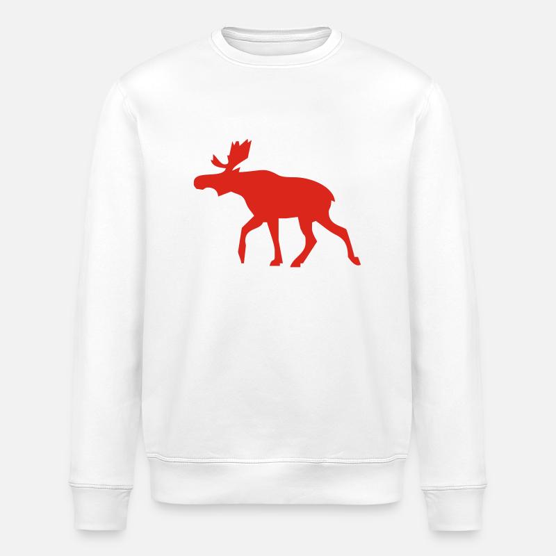 Elch - Stanley/Stella Unisex Bio-Sweatshirt ROLLER - Weiß