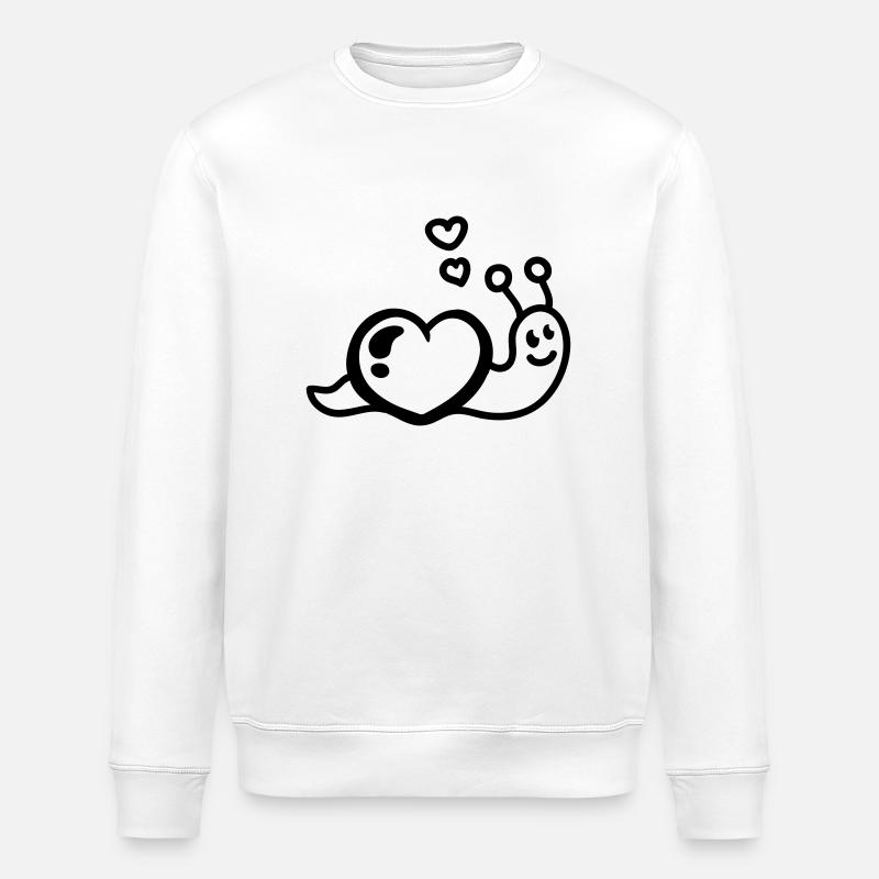 Heart worm - Line - Stanley/Stella ROLLER Unisex Organic Sweatshirt - white