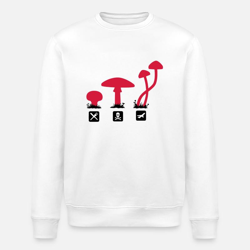 Champignons, tuant alimentaires psilocybine - Sweat bio ROLLER Stanley/Stella Unisexe - blanc