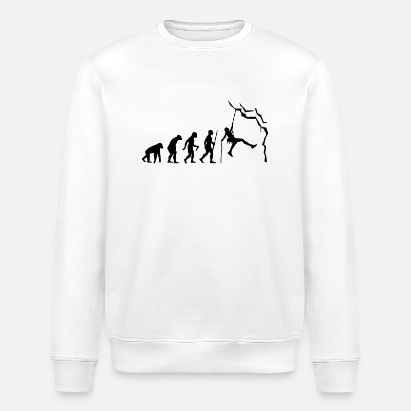 Climbing evolution - Stanley/Stella Unisex Bio-Sweatshirt ROLLER - Weiß