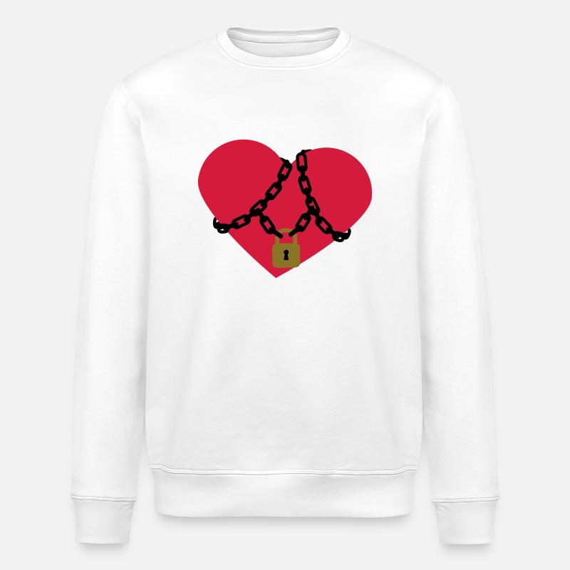 locked_heart - Stanley/Stella Unisex Bio-Sweatshirt ROLLER - Weiß