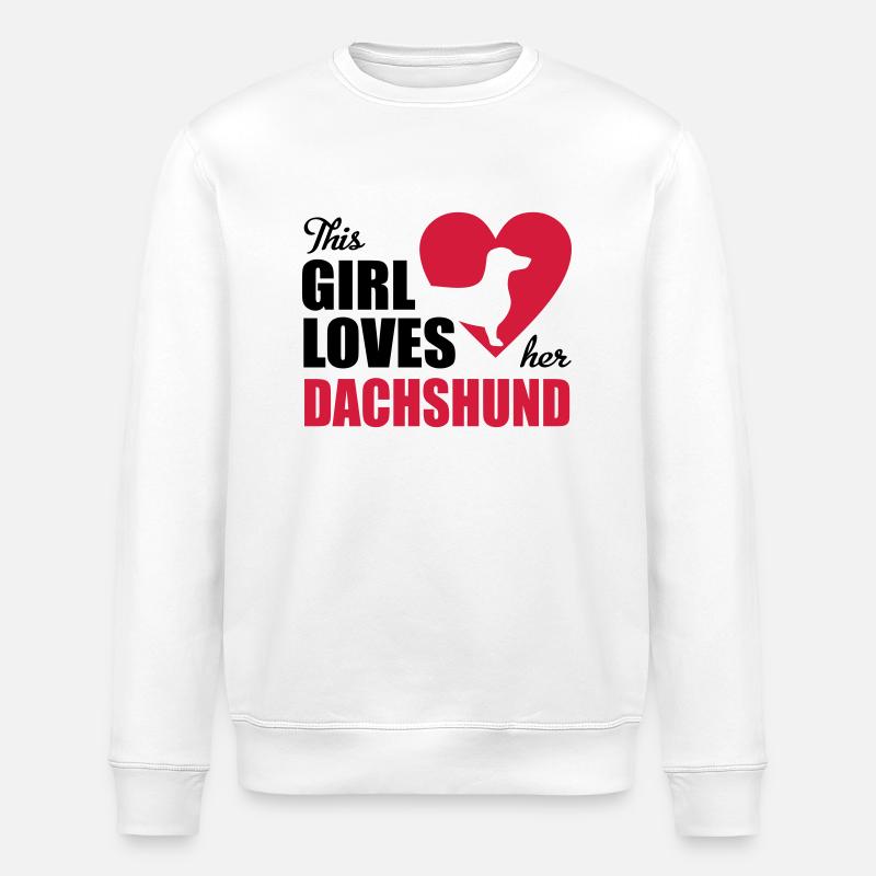 dachshund - Stanley/Stella ROLLER Unisex Organic Sweatshirt - white
