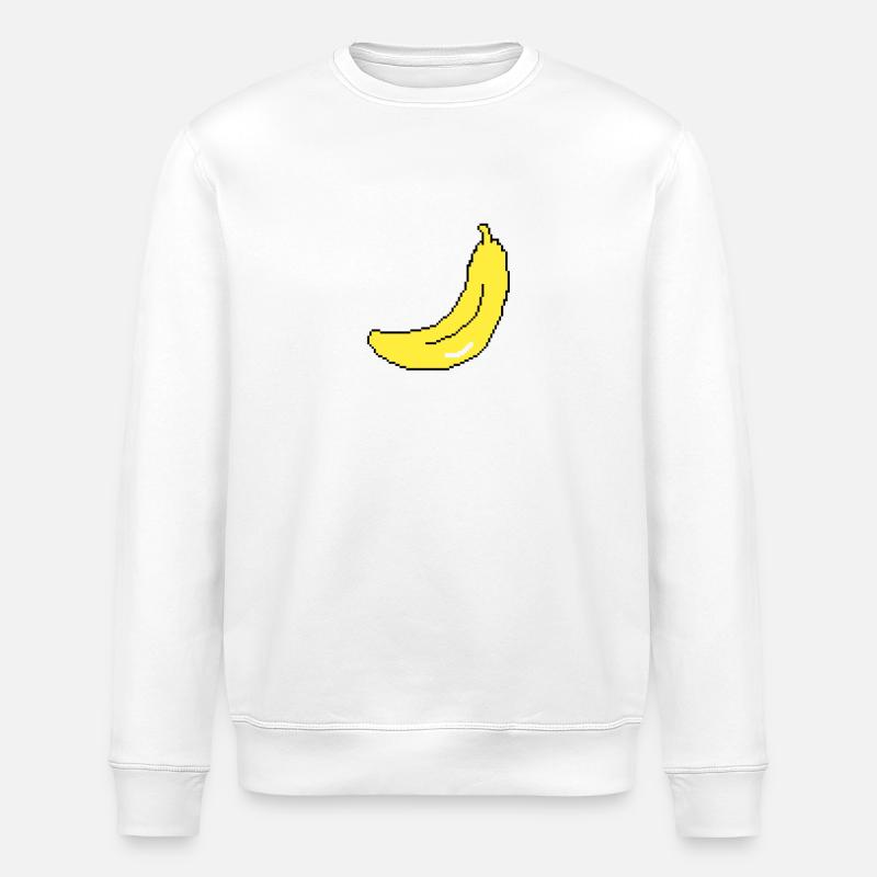 Banane Pixel Art | Unisex - Stanley/Stella Unisex Bio-Sweatshirt ROLLER - Weiß
