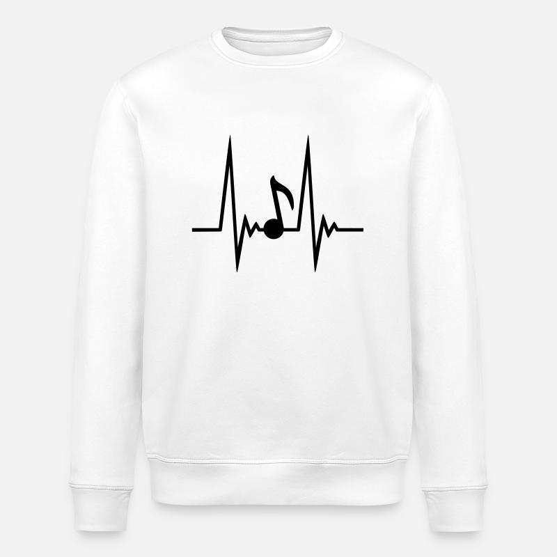 Music Note Pulse - Sweat bio ROLLER Stanley/Stella Unisexe - blanc