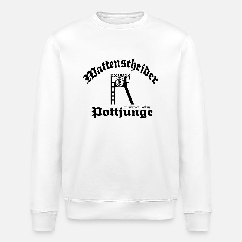 Wattenscheider Pottjunge - Zeche Holland - Stanley/Stella Unisex Bio-Sweatshirt ROLLER - Weiß