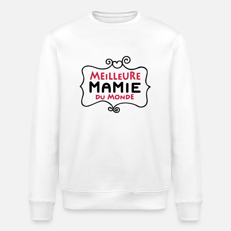 Meilleure MAMIE du monde (2c) - Stanley/Stella ROLLER Unisex Organic Sweatshirt - white