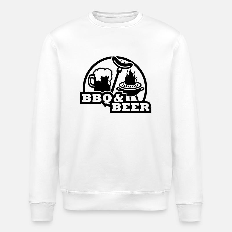 BBQ Beer - Stanley/Stella ROLLER Unisex Organic Sweatshirt - white
