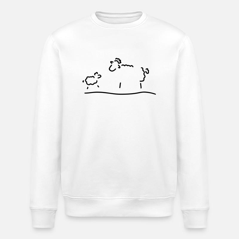 schaf mit baby - Stanley/Stella Unisex Bio-Sweatshirt ROLLER - Weiß